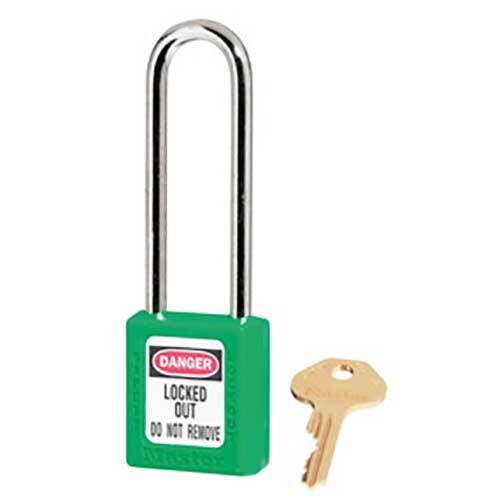 Master Lock 0410LTGRN 76mm Green Shackle Lock Padlock Extra Length KD