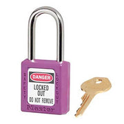 Master Lock 0410PRP-3XX1901 38mm Purple Thermoplastic Safety Padlock - AIMS Industrial Supplies