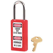 Master Lock 0411RED 38mm Red Thermoplastic Safety Padlock Keyed Different1