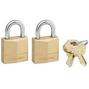 Master Lock 120TAU 20mm Diamond Brass Padlock - 2Pack, Box of 4 - AIMS Industrial Supplies