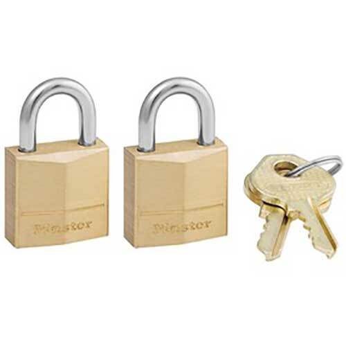 Master Lock 120TAU 20mm Diamond Brass Padlock - 2Pack, Box of 4 - AIMS Industrial Supplies