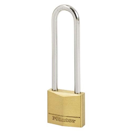 Master Lock 130DLJAU 30mm Diamond Brass Padlock - Long Steel Shackle - Box of 41