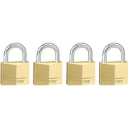 Master Lock 130QAU 30mm Diamond Brass Padlock 4/Pack KA, 4 Keys1
