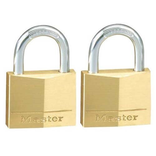 Master Lock 130TAU 30mm Diamond Brass Padlock 2 Pack KA - Box of 4 - AIMS Industrial Supplies