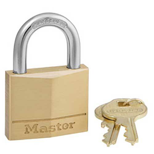 Master Lock 140DAU 40mm Diamond Brass Padlock Hardened Steel Shackle - Box of 4