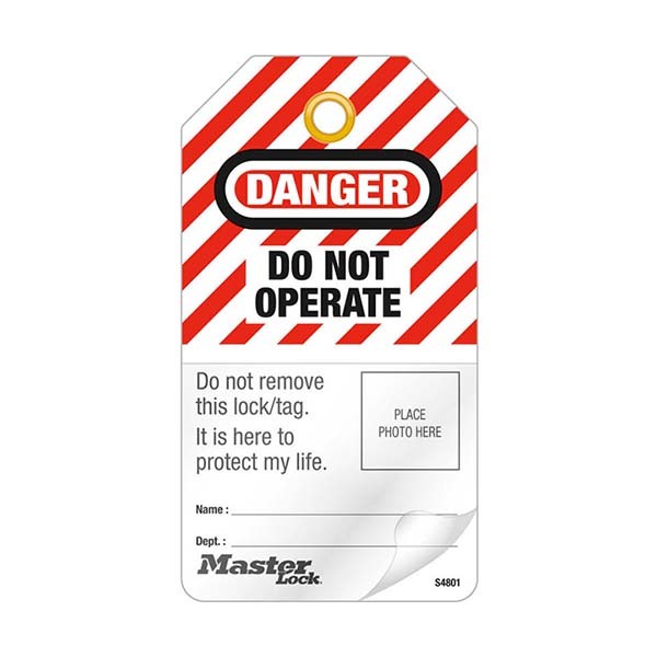Master Lock 146 x 79mm Do Not Operate Self Laminating Photo Tags - 12/Pack1