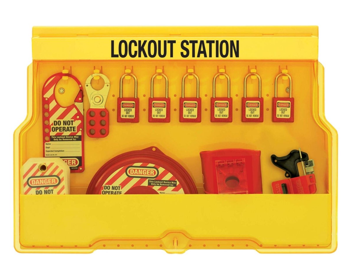 Master Lock 15-piece Lockout Station includes 6 Padlocks + more - AIMS Industrial Supplies
