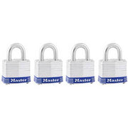 Master Lock 3008DAU 40mm Laminated Steel Padlock 4 Pack, KA 2 Keys - AIMS Industrial Supplies