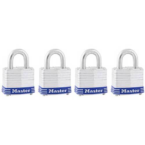 Master Lock 3008DAU 40mm Laminated Steel Padlock 4 Pack, KA 2 Keys - AIMS Industrial Supplies