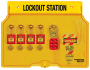 Master Lock 4-Lock Lockout Station with 2 Hasps, 12 Lockout Tags - AIMS Industrial Supplies