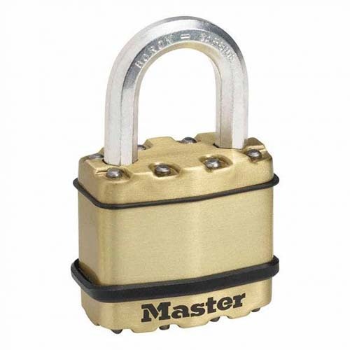 Master Lock 45mm Excel Padlock Brass Covered Laminated Steel - 2 Pack KA