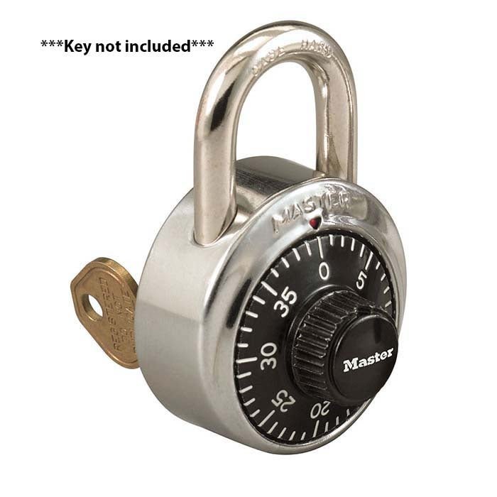 Master Lock 48mm Simple Combination Dial Black Padlock - Steel Shackle - AIMS Industrial Supplies