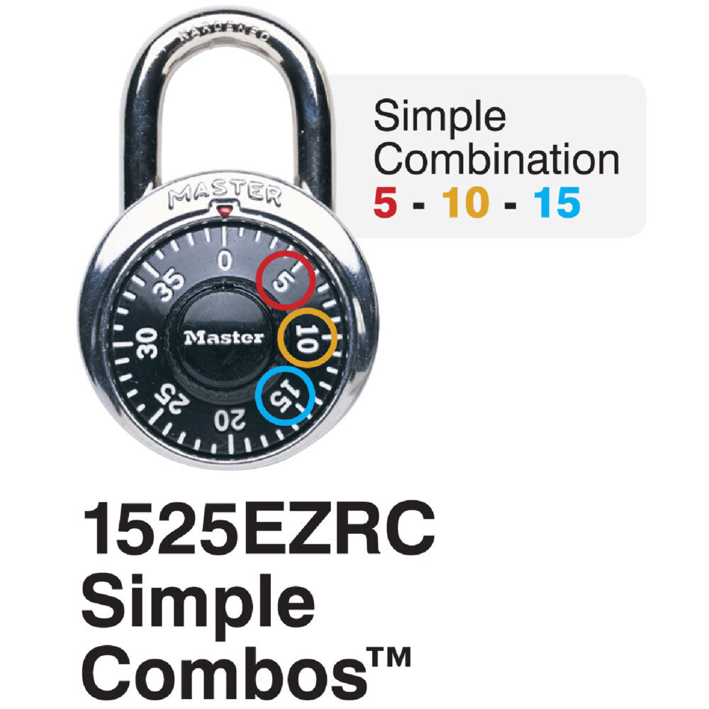 Master Lock 48mm Simple Combination Dial Black Padlock - Steel Shackle3