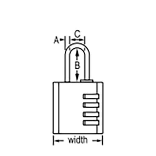 Master Lock 604DAU 40mm Brass Combination Padlock – Steel Shackle - Box of 4 - AIMS Industrial Supplies