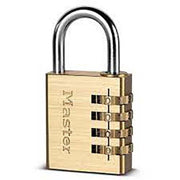 Master Lock 604DAU 40mm Brass Combination Padlock – Steel Shackle - Box of 4 - AIMS Industrial Supplies