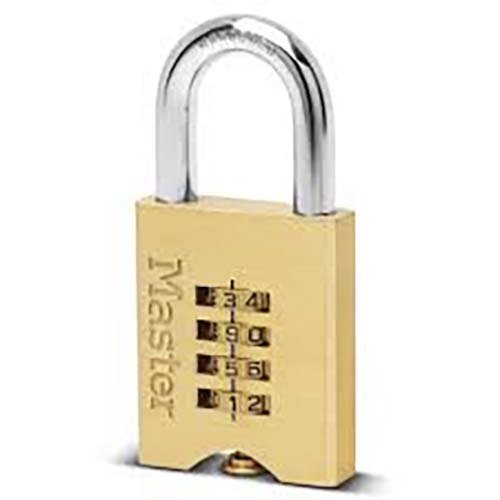 Master Lock 651DAU 50mm Brass Combination Padlock – Steel Shackle - Box of 4 - AIMS Industrial Supplies