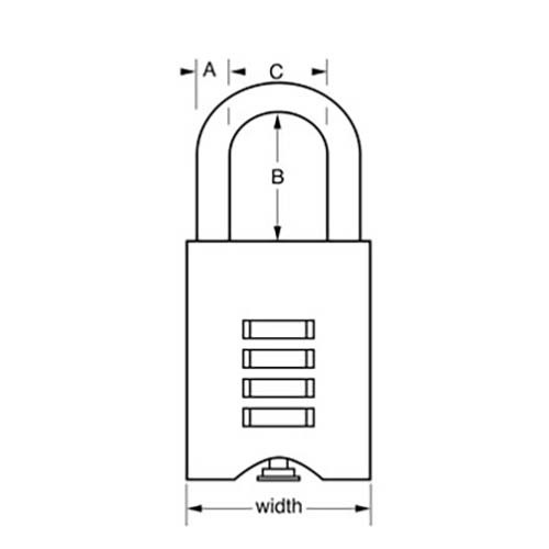 Master Lock 651DAU 50mm Brass Combination Padlock – Steel Shackle - Box of 42