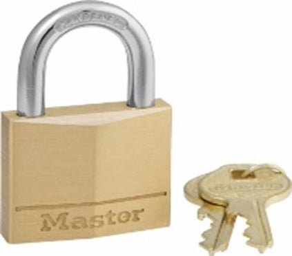 Master Lock Diamond Brass Padlock 40mm Wide Body - Steel Shackle - AIMS Industrial Supplies