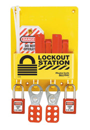 Master Lock Lockout Station - 1 Padlock, 1 Hasp, 2 Lockout Tags - AIMS Industrial Supplies