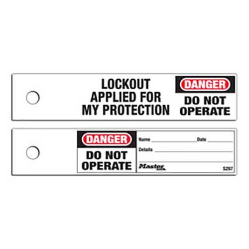 Master Lock S297 140 x 32mm Safety Do Not Operate Maintenance Tag - 100Pack1