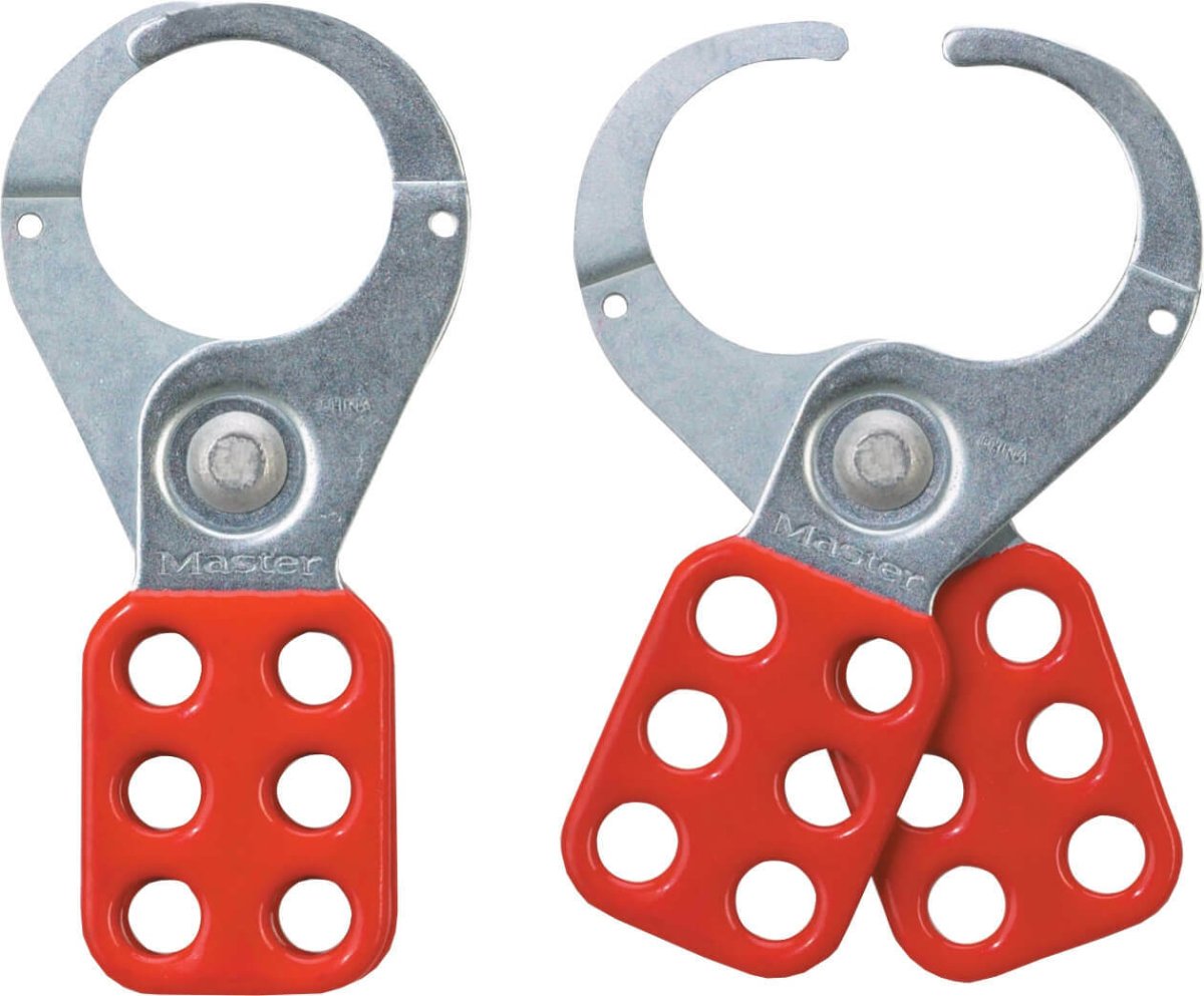 Master Lock Safety Lockout Hasp - 6 Lock, 38mm Jaw Diameter - AIMS Industrial Supplies