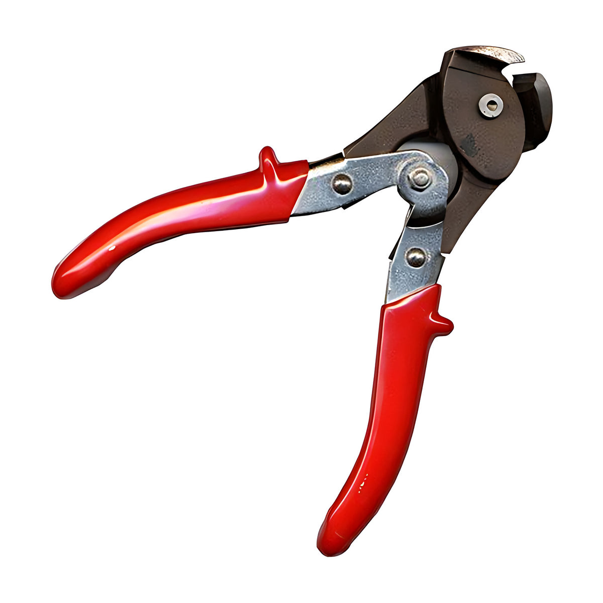 Maun 150 mm end cutting plier with a blackened cutting head and red handle grips