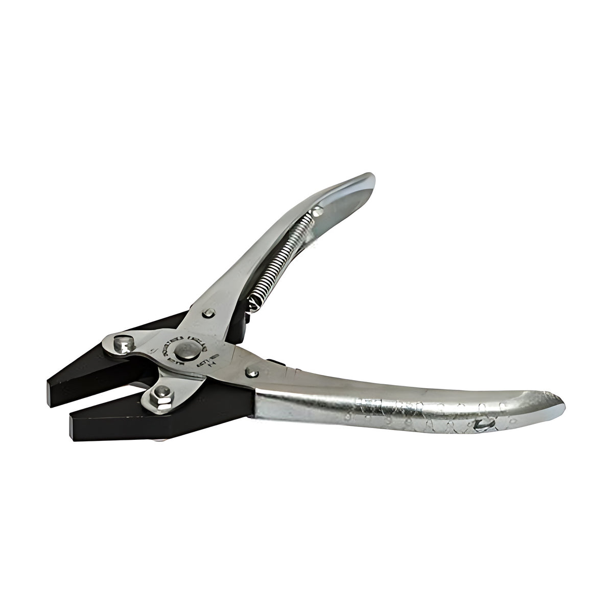 Maun 140 mm smooth jaws flat nose parallel plier with return spring and plated handles