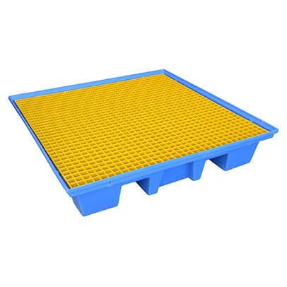 MAXBund Polyethylene 4 Drum Bunded Pallet 1290 x 1290 x 250mm - AIMS Industrial Supplies