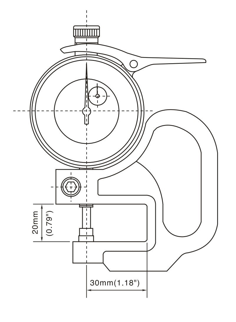 Maxigear Dial Thickness Gauge 0 - 10mm Range 0.1mm Graduation2