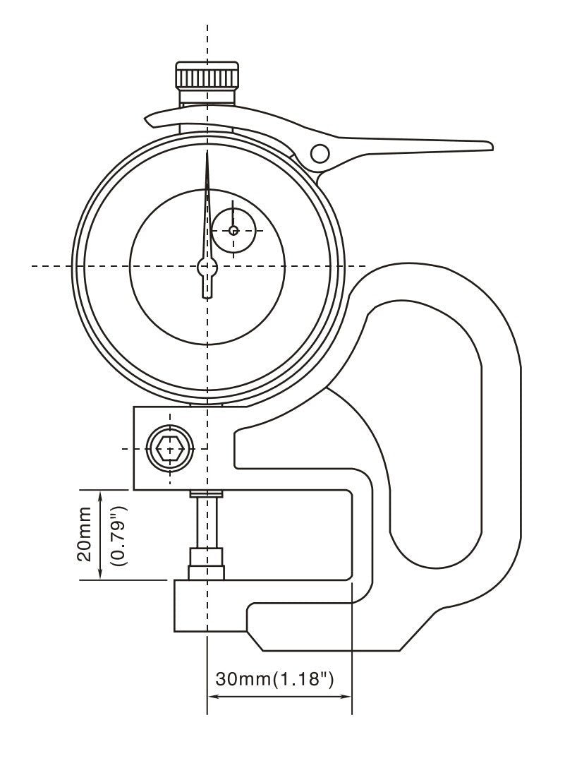Maxigear Dial Thickness Gauge 0 - 10mm Range 0.1mm Graduation - AIMS Industrial Supplies