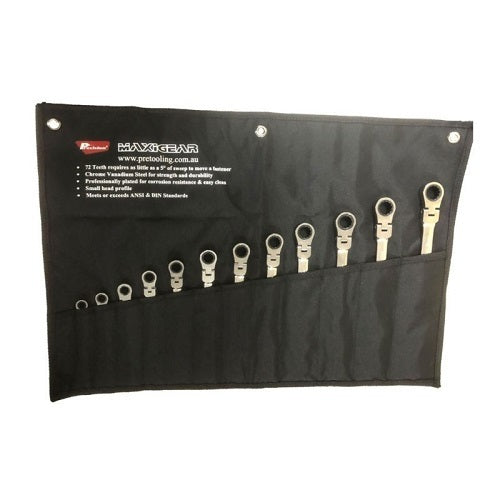 Maxigear Flex Head Ratcheting Wrench, 12 Pieces Metric Set1