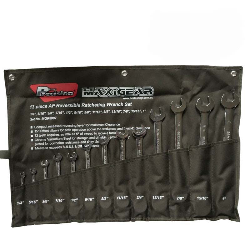 Maxigear Reversible Ratcheting Wrench, 13 Pieces SAE Set - AIMS Industrial Supplies