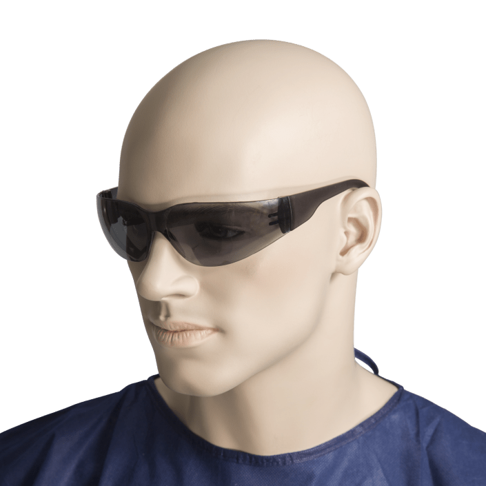 Medium Impact, Hard-Coat, Scratch Resistant Surface Safety Glasses Smoke Lens - AIMS Industrial Supplies