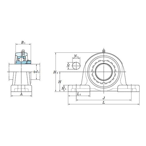 Medium Pillow Block Cast Iron Bearing Housing PX Series - AIMS Industrial Supplies