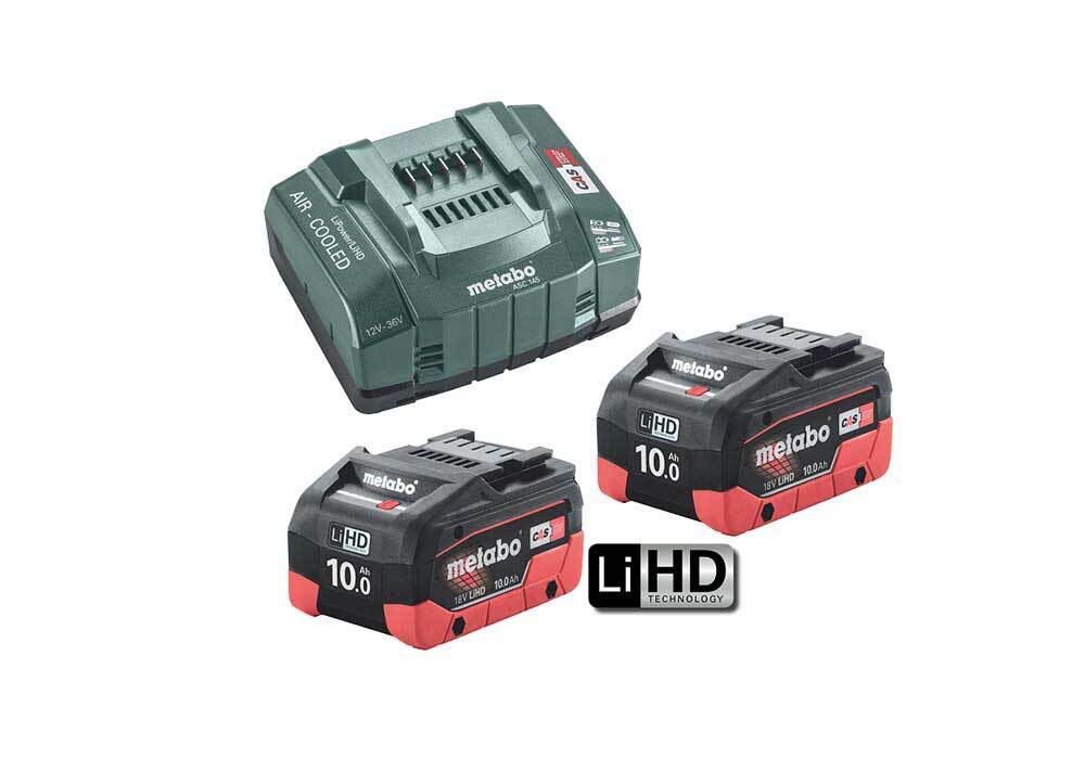 Metabo 10.0 LiHD 145 KIT - LiHD ASC 145 Starter Pack 10Ah & ASC 145 Charger - AIMS Industrial Supplies