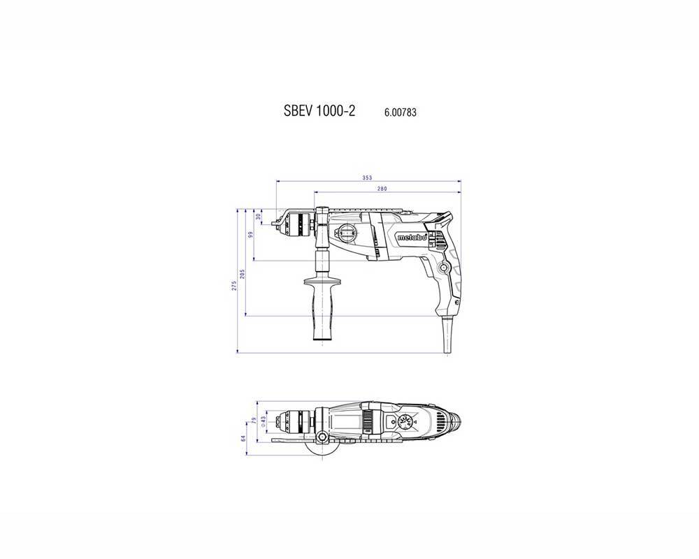 Metabo 1010W Impact Drill Keyless Chuck 600783500 - AIMS Industrial Supplies