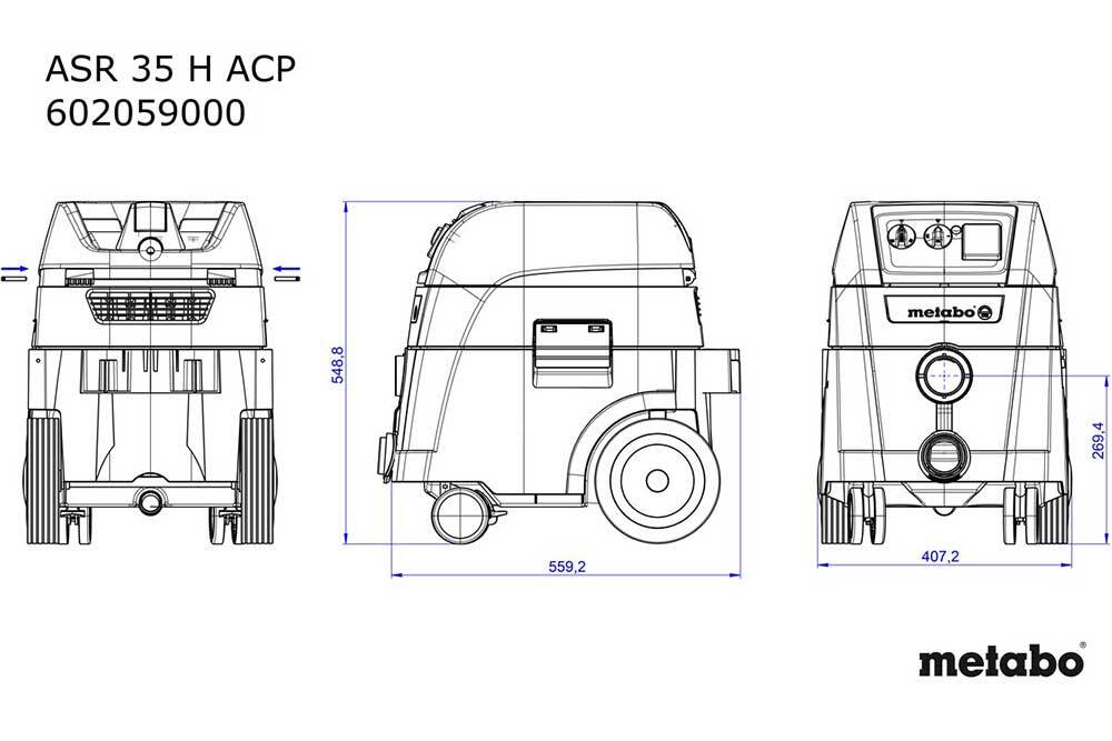 Metabo 1400W 35L Wet And Dry Vacuum CLeaner, H Class 6020591902