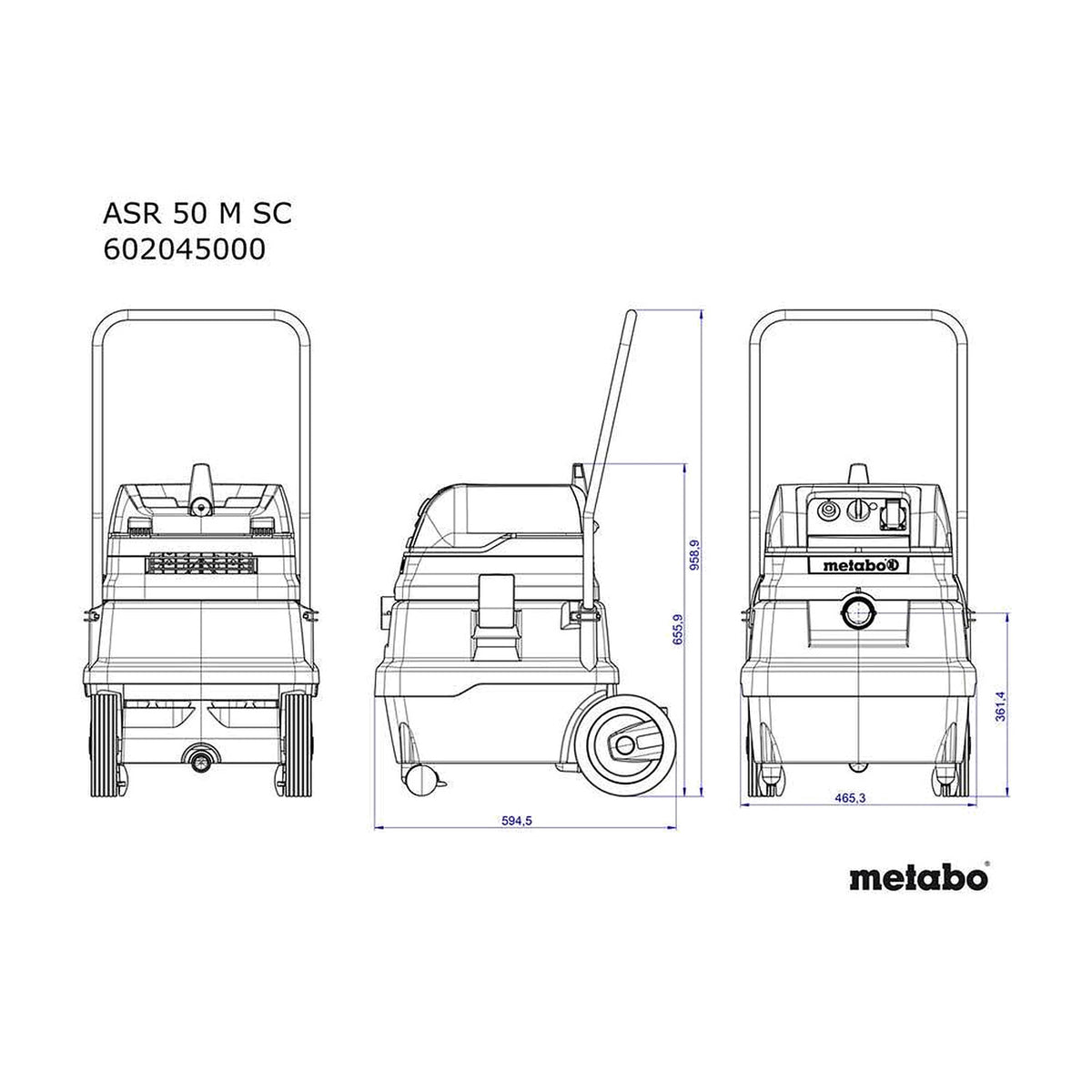 Metabo 1400W 50L Wet And Dry Vacuum CLeaner, M Class 602045190