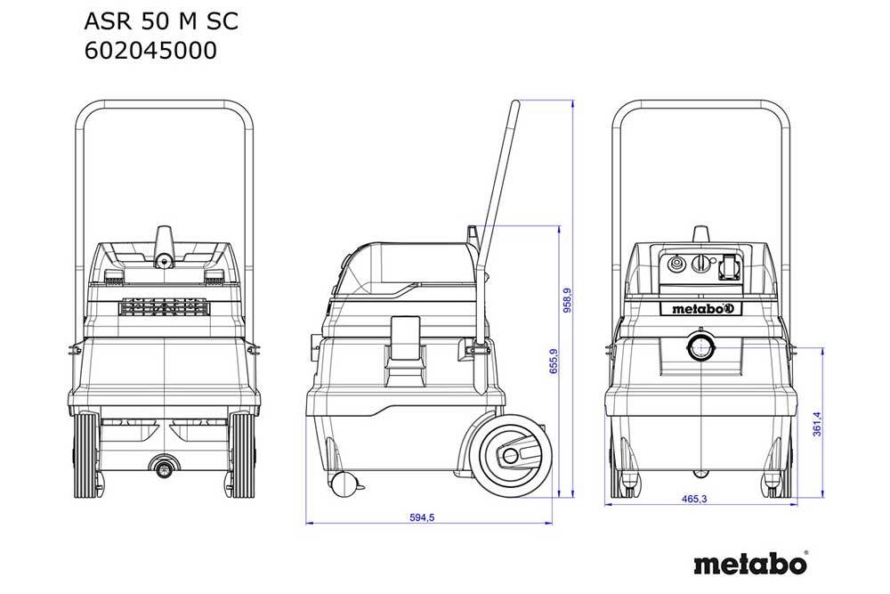 Metabo 1400W 50L Wet And Dry Vacuum CLeaner, M Class 602045190 - AIMS Industrial Supplies