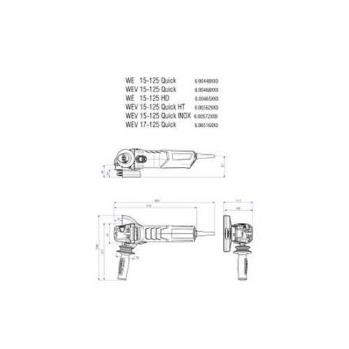 Metabo 1500W 125mm Angle Grinder, Constant Torque - 600448190 - AIMS Industrial Supplies