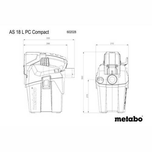 Metabo 18V 6L Cordless Compact Vacuum Cleaner (Tool Only) - 602028850 - AIMS Industrial Supplies