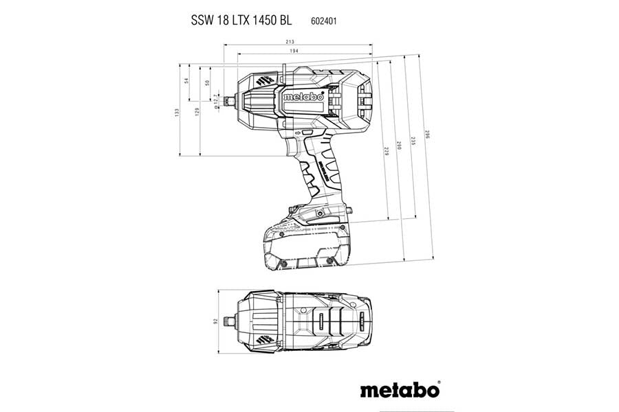 Metabo 18V Brushless 1/2" Cordless Impact Wrench (Tool Only) 602401850 - AIMS Industrial Supplies