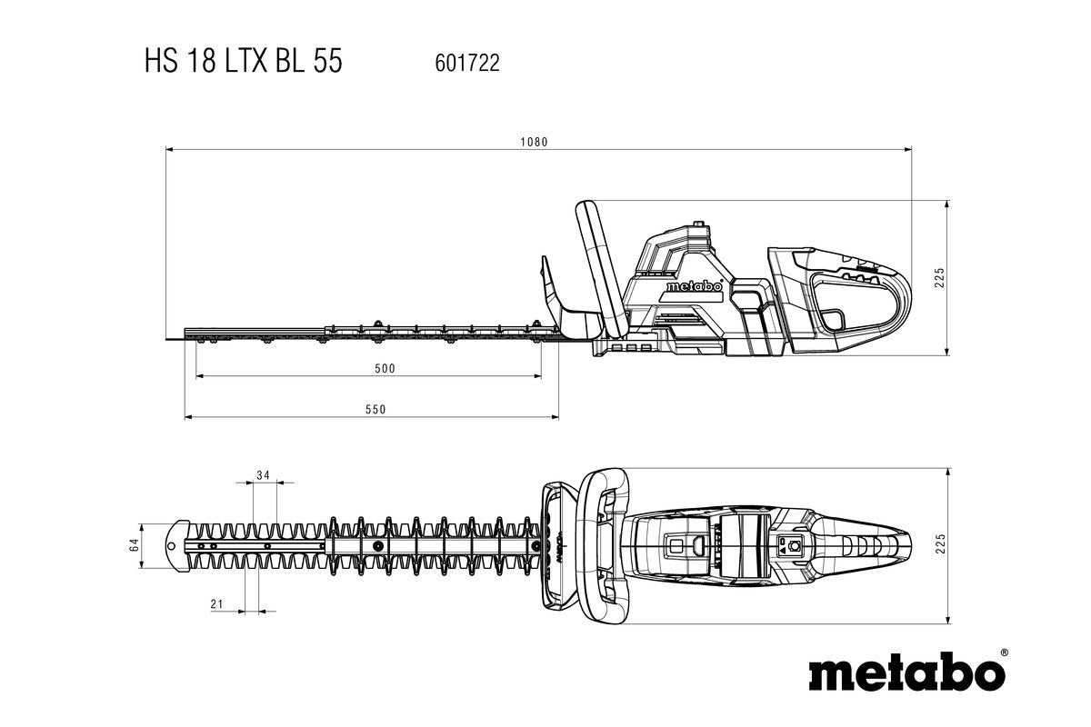 Metabo 18V Brushless Hedge Trimmer - AIMS Industrial Supplies