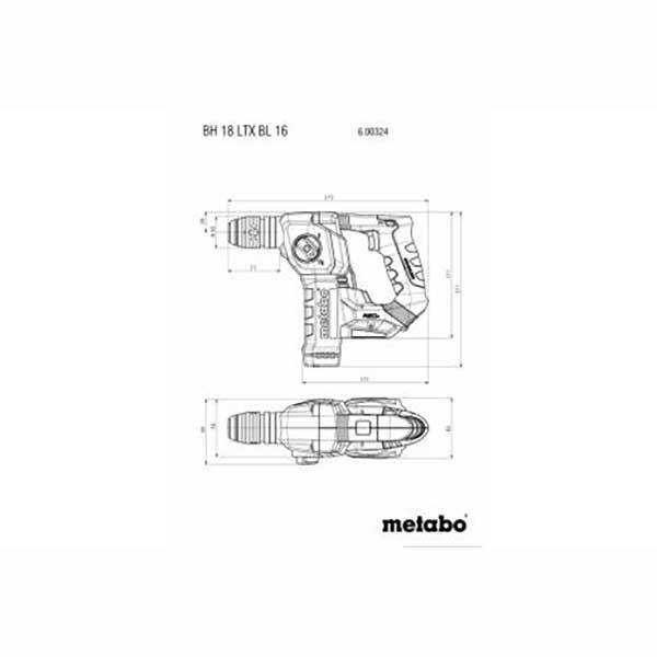 Metabo 18V Brushless Rotary Hammer Drill 2 Mode 16mm - Tool Only - AIMS Industrial Supplies