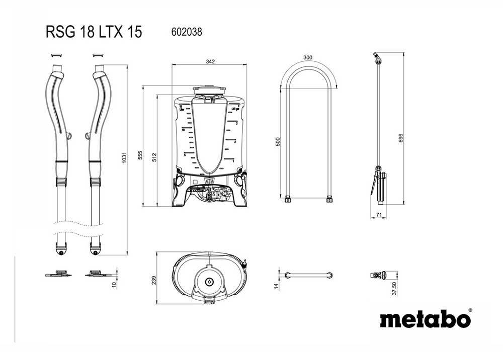 Metabo 18V Cordless Backpack Garden Sprayer (Tool Only) - AIMS Industrial Supplies