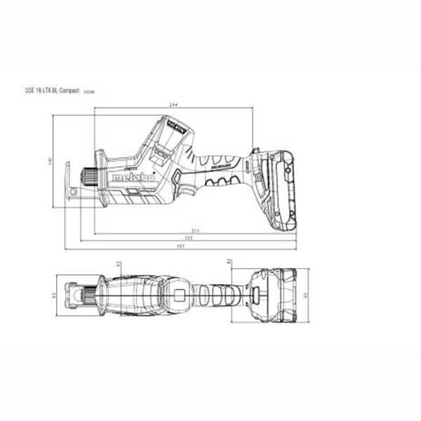 Metabo 18V Cordless Brushless Compact Reciprocating/Sabre Saw (Tool Only) - AIMS Industrial Supplies