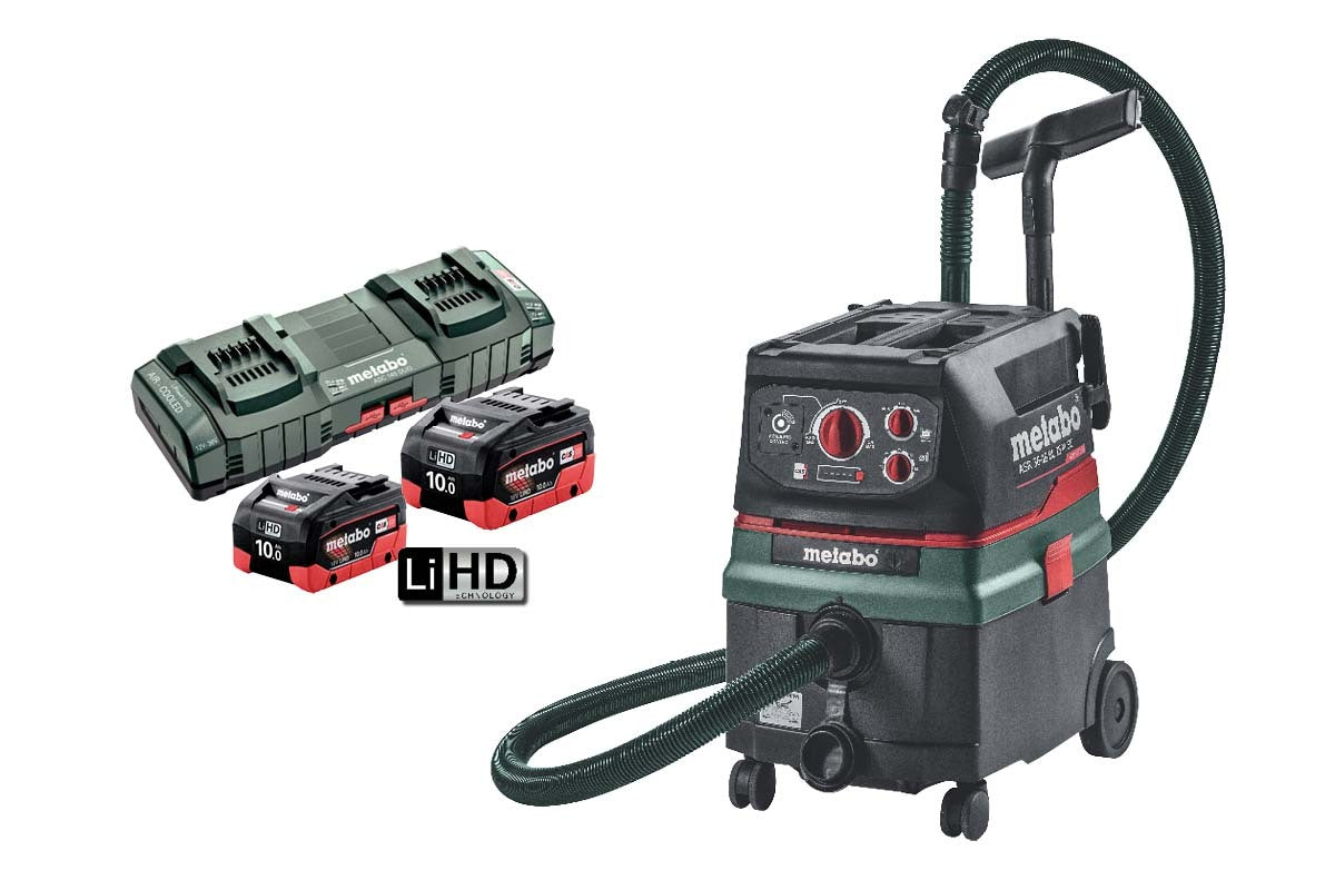 Metabo (18V x 2) 36V 10.0Ah 25L Cordless Brushless M-Class Vacuum Cleaner Kit - AU602046001