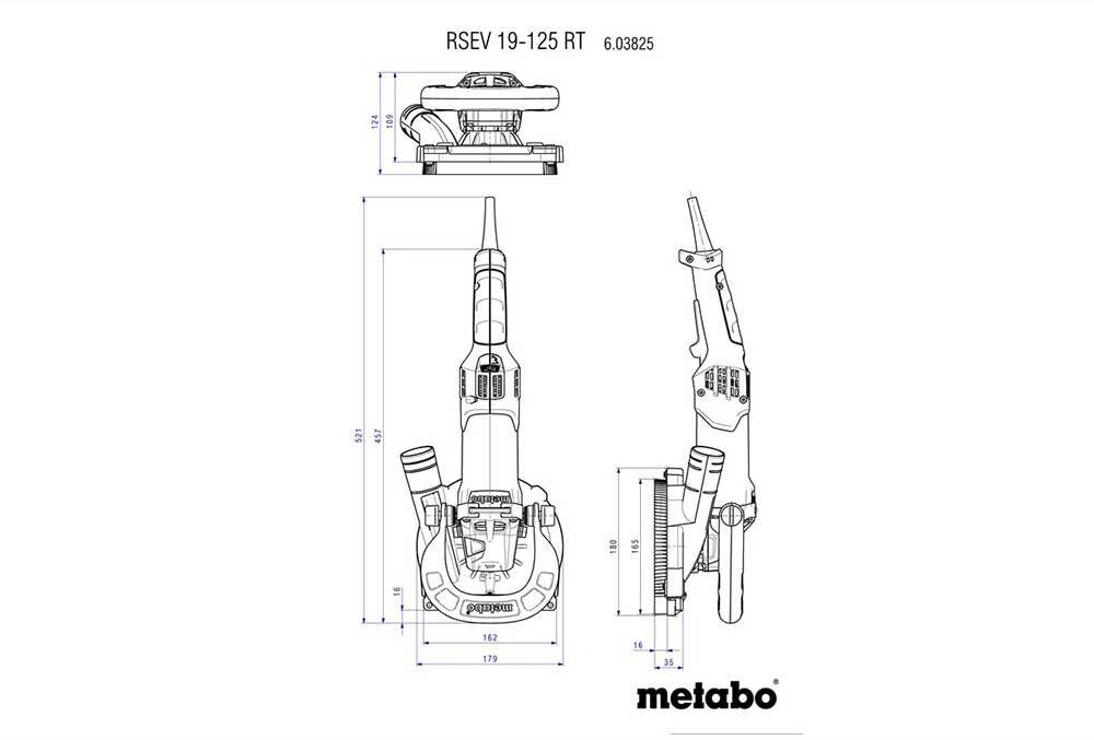 Metabo 1900W 125mm Renovation Grinder 3800-8200rpm 603825710 - AIMS Industrial Supplies
