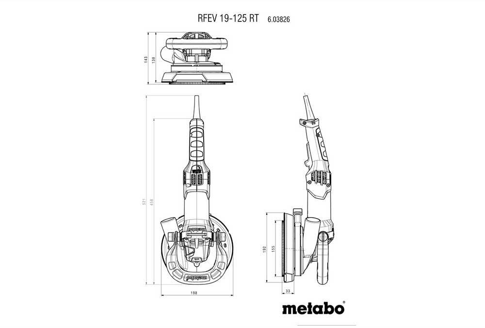 Metabo 1900W 125mm Renovation Milling Machine 750-3100rpm 603826710 - AIMS Industrial Supplies