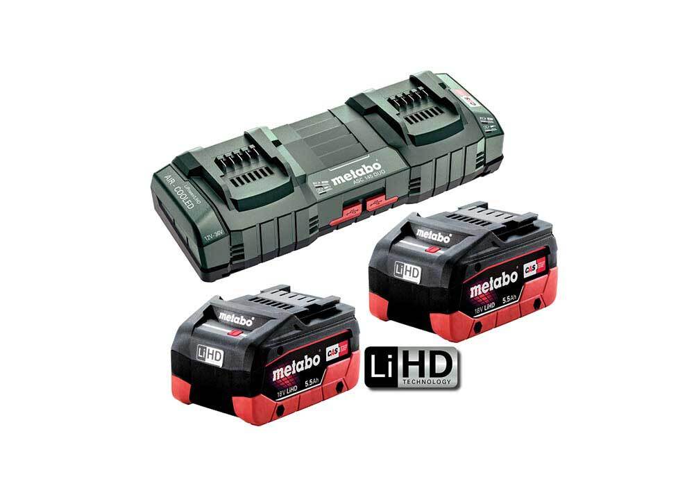 Metabo 5.5 LiHD DUO KIT - LiHD ASC 145 Duo Starter Pack & ASC 145 Charger - AIMS Industrial Supplies